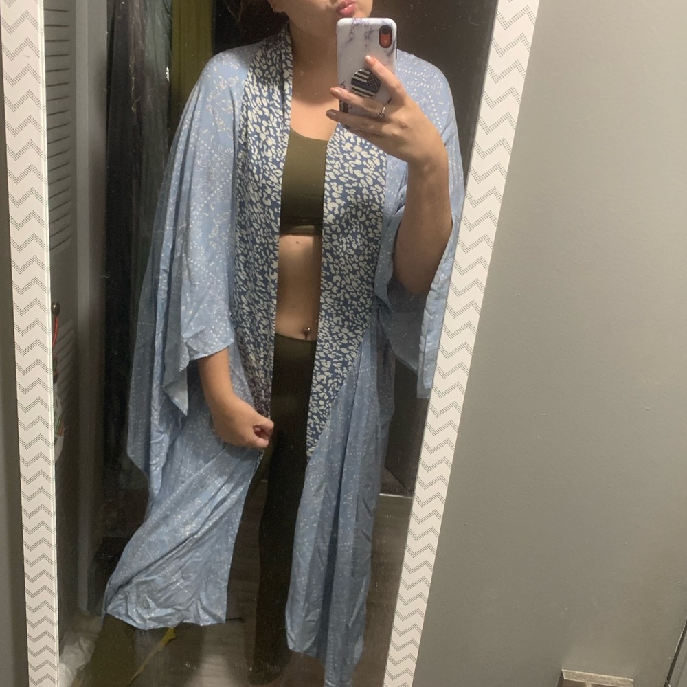 One size fit all blue fashion kimono